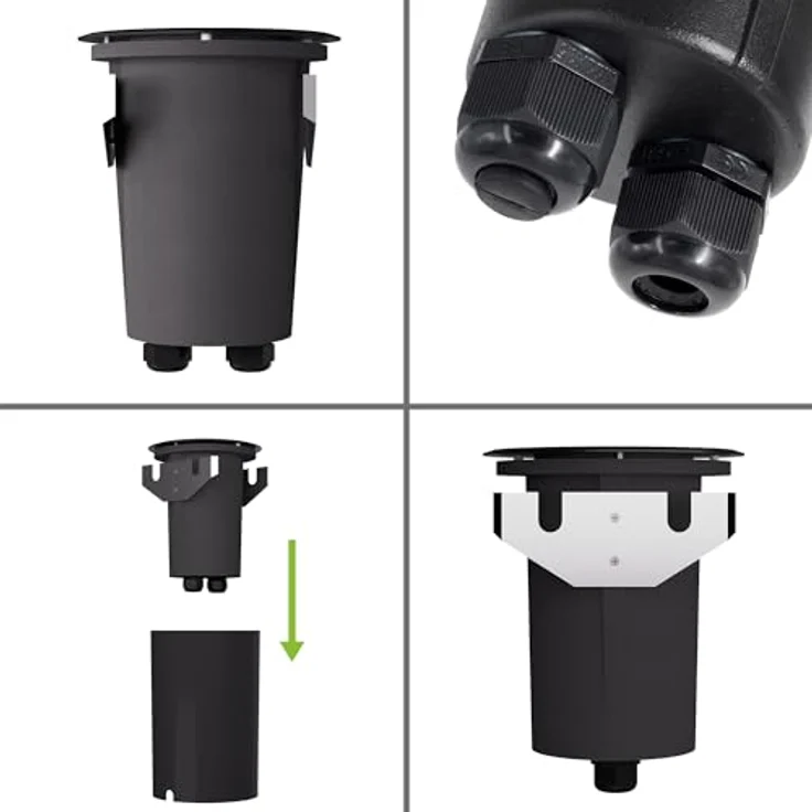 SSC-LUXon LED Gartenstrahler JUAVI Bodeneinbauleuchte IP67 schwarz rund für 1x GU10, ohne Leuchtmittel – Bild 3