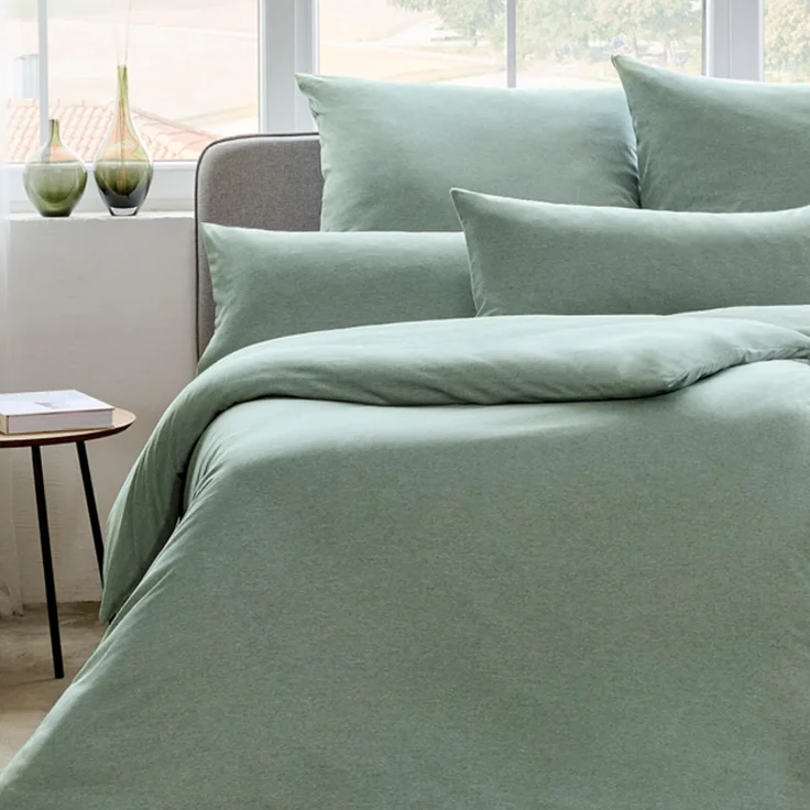 Estella Bettwäsche Takoma 6873 520 Mint Mako Interlock Jersey 200 x 220 + 2x 80 x 80 cm – Bild 5