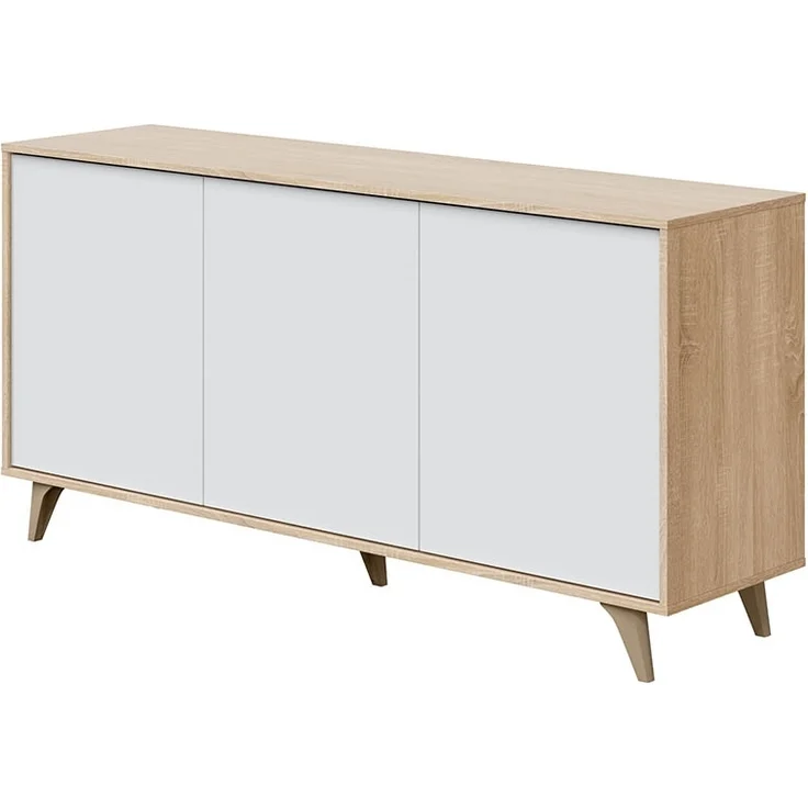 Wohnzimmer-Set >KIKUA PLUS< (4-Teilig) in Canadian Eiche/Artik Weiß - 135x50x40 (BxHxT) – Bild 7