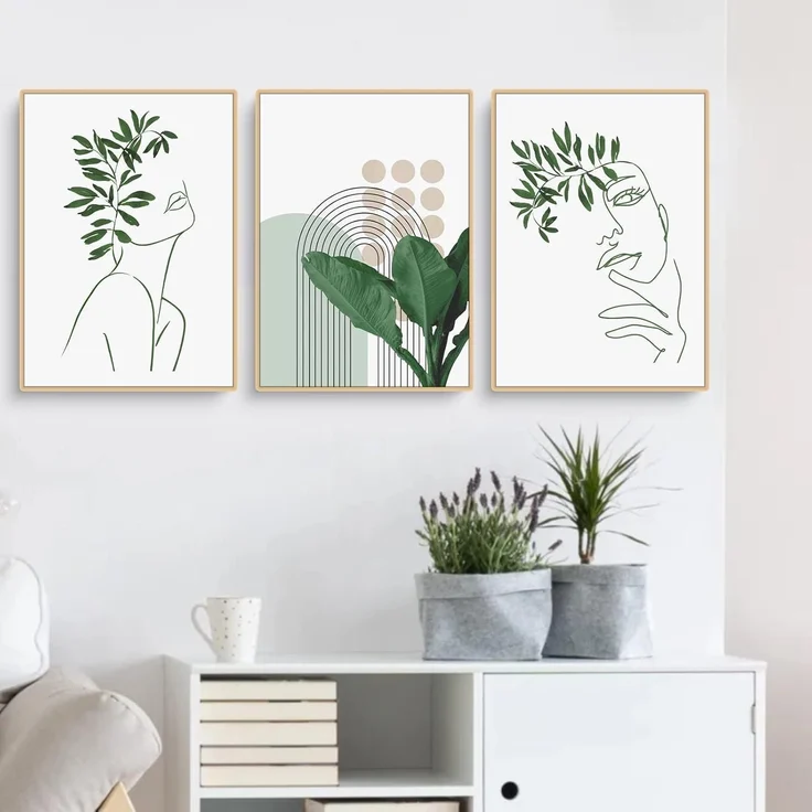 Poster 3teilig Bohemian Pflanzen Wandbilder Wohnzimmer B 30x40cm – Bild 4