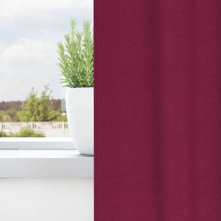 Verdunkelungs-Vorhänge | für Wohnzimmer & Schlafzimmer mit Ringen 2 pcs Weinrot 260 x 140 cm – Bild 3