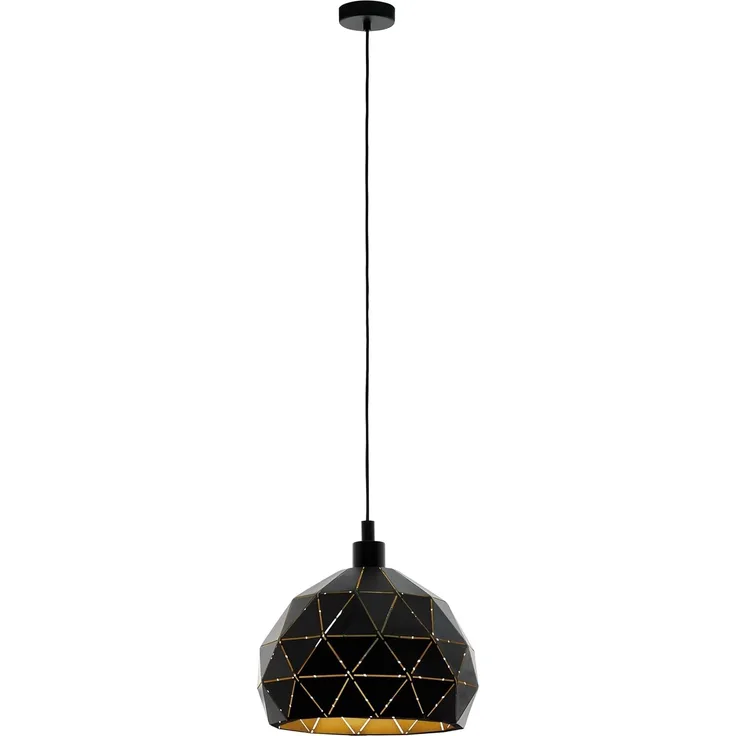 Eglo 97841 Pendelleuchte ROCCAFORTE schwarz, gold E27 Ø40cm H:110cm dimmbar