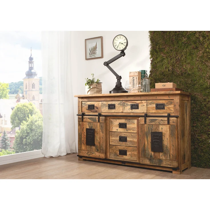 Sideboard Mango 150x45x90 natur lackiert RAILWAY #119 – Bild 8