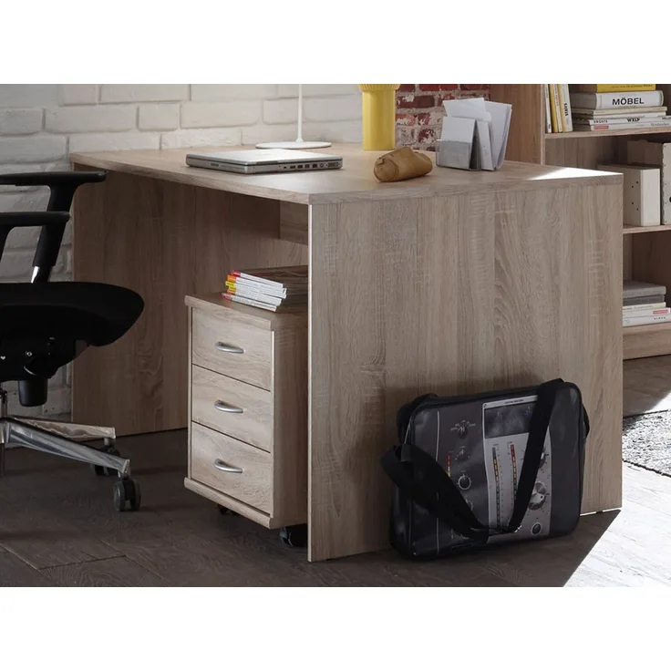 Stella Trading 'Optimus' Schreibtisch schmal, Holzwerkstoff natur, 75 x 106 x 75 cm
