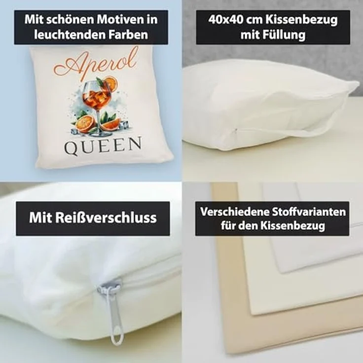 speecheese Dekokissen Aperol Queen Kissen – Bild 4