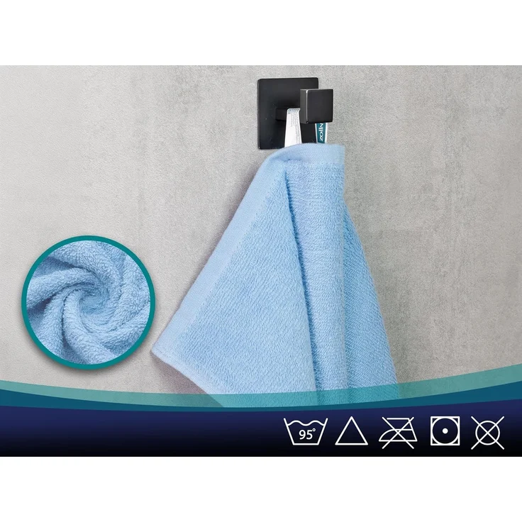 ZOLLNER 10er Set Handtuch, 100% Baumwolle, 50x100 cm, hellblau – Bild 2