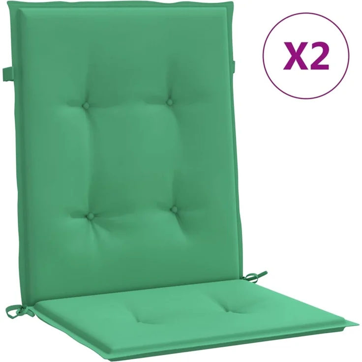 vidaXL Gartenstuhlauflagen für Niedriglehner 2 Stk. Grün 100x50x3 cm 47556 – Bild 2