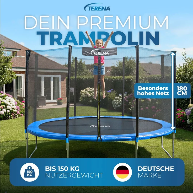 Terena Trampolin ø 366 cm mit Sicherheitsnetz | bis 150kg – Bild 3