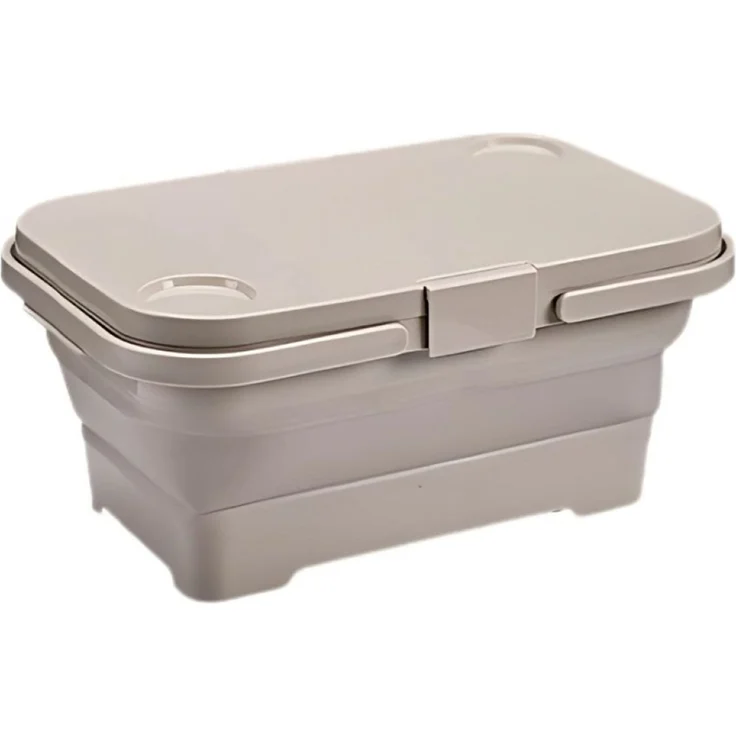 Picknickkorb mit Tisch - Klappbar, 3in1 mit Becherhalter, 46 x 28,5 x 23 cm – Bild 1