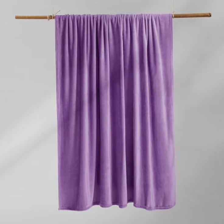 DecoKing Kuscheldecke 160x210 cm violett Decke Microfaser Tagesdecke Fleece weich sanft kuschelig Pflaume Violet Plum Mic – Bild 5