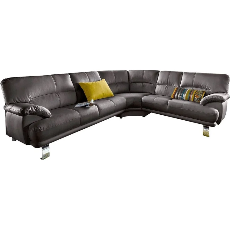 TRENDMANUFAKTUR Ecksofa Cecilia in italienischem Design, modern und komfortabel, L-Form, bequeme Armlehnen, mit langem Schenkel – Bild 2