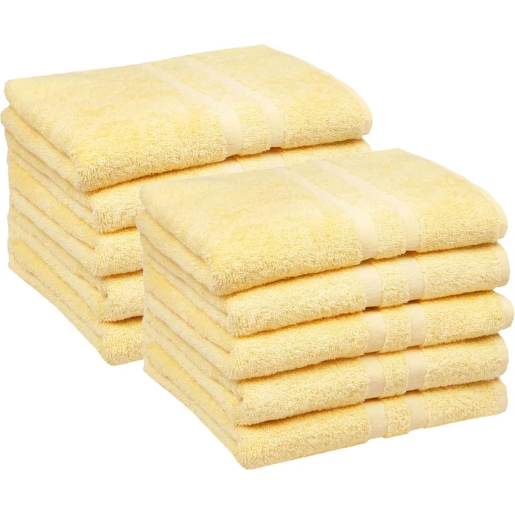 10er Set Handtücher, 50x100 cm, 100% Baumwolle, gelb – Bild 1