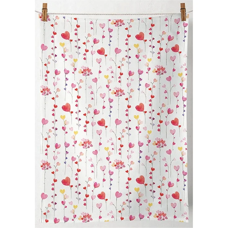 Ambiente® Geschirrtuch Hearts garlands, (1-tlg, 1-teilig), Geschirrtücher ca. 50x70cm Baumwolle – Bild 2