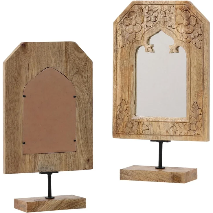Marrakesch Orient & Mediterran Interior Schminkspiegel Schminkspiegel Schminktisch Holz 38cm, Boho Standspiegel Spiegel – Bild 5