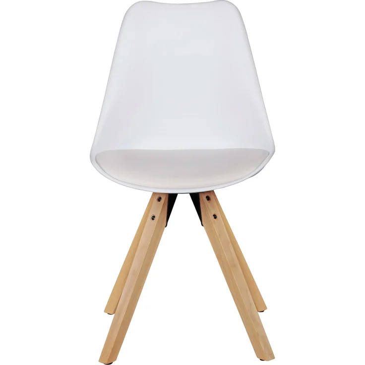 Wohnling 2er-Set Esszimmerstühle Skandinavische Stühle mit Holzbeinen weiß – Bild 6