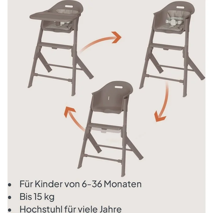 lionelo Hochstuhl BENY (Set), Verstellbare Fußstütze / 2 Stufen / leicht zu reinigen – Bild 2