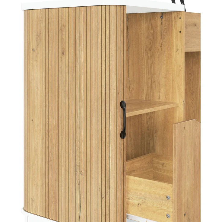 Schreibtisch 140×50×92 cm, manuell höhenverstellbar, mit 2 Schubladen und 2 offenen Fächern – Bild 9