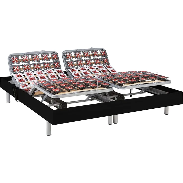 Relax-Bettgestell 2x78 Modulteller - 2 x 90 x 200 cm - Schwarz - DREAMEA – Bild 3