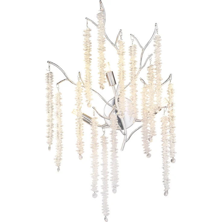 Ausgefallene LED Wandlampe Silber Chrom mit Kristall, Höhe 60cm – Bild 9