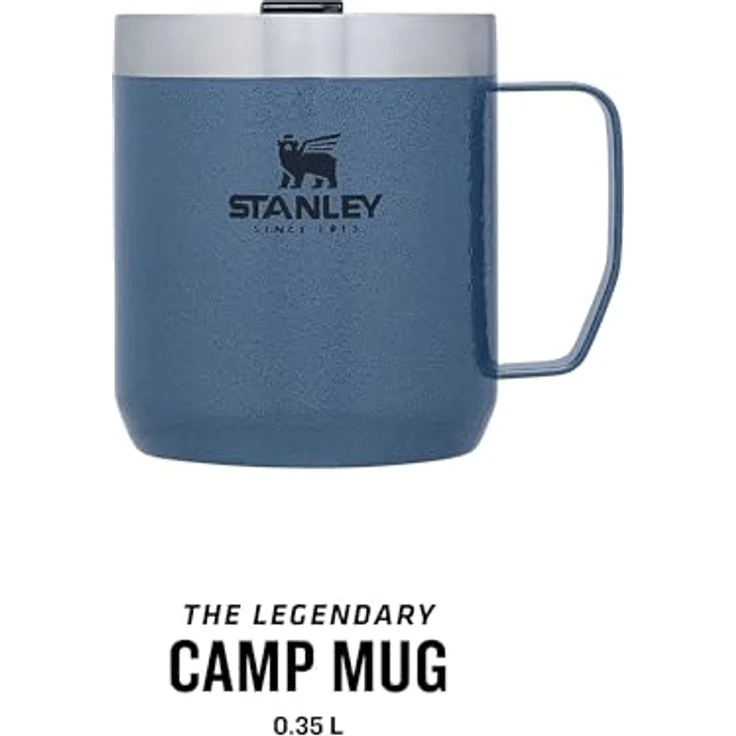 Stanley Classic Legendary Vakuumbecher aus Edelstahl mit Vakuumisolierung in Hammertone Lake 0,35l, Maße: 10,8cm x 9,9cm x 12cm, 673510 – Bild 3