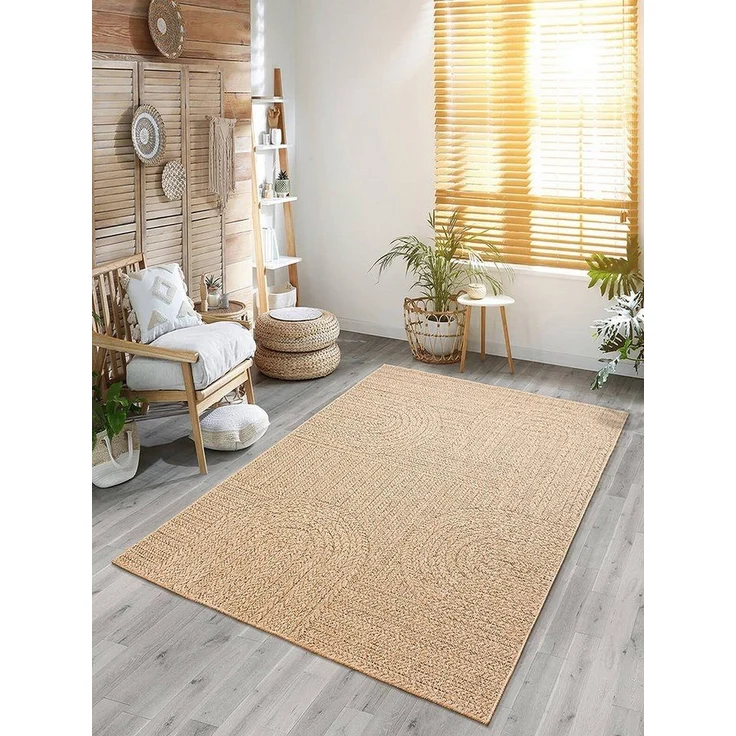 the carpet Teppich Kansas, rechteckig, Höhe: 1 mm, moderner robuster In und Outdoor Teppich Jute Look – Bild 5