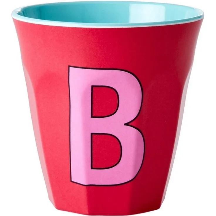 Rice Red Kiss Print Melamin Becher Buchstabe B