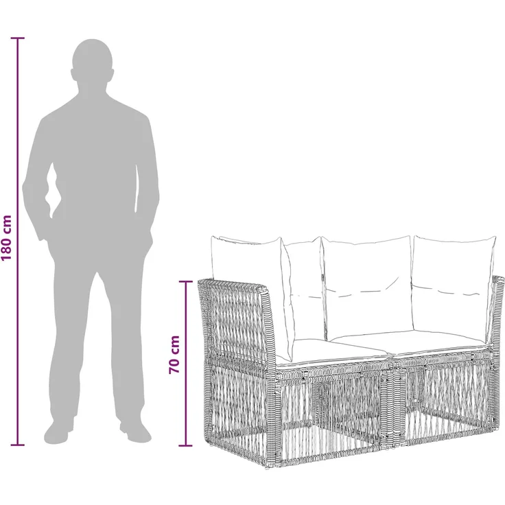 vidaXL Gartensofa-set 4 stk. 4-Sitzer Schwarz Poly-Rattan 3434209 – Bild 9