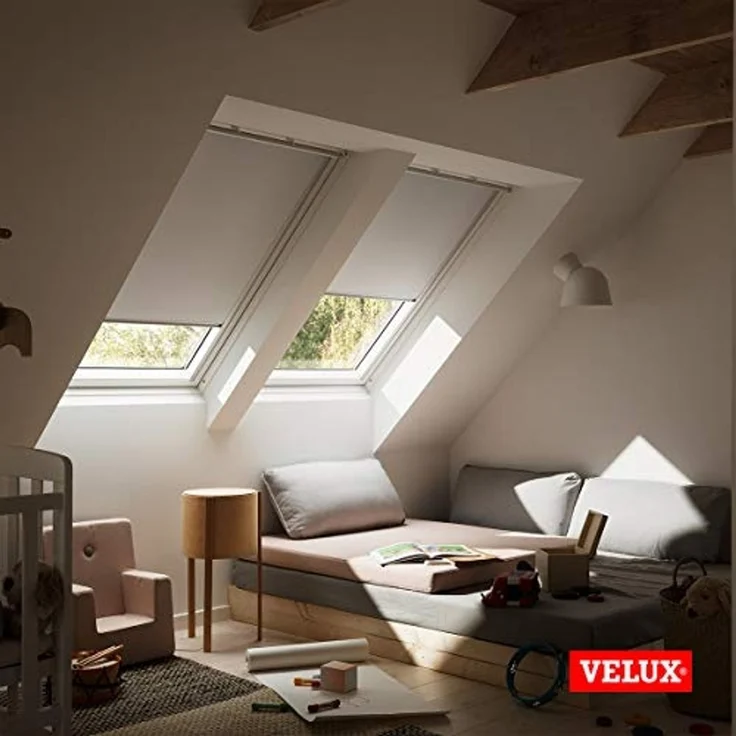 Verdunklungsrollo DKL S06 1100S, VELUX, verdunkelnd, ohne Bohren, in Führungsschienen, VELUX »Pick & Click!«, alufarbene Führungsschienen & Griffleiste – Bild 5