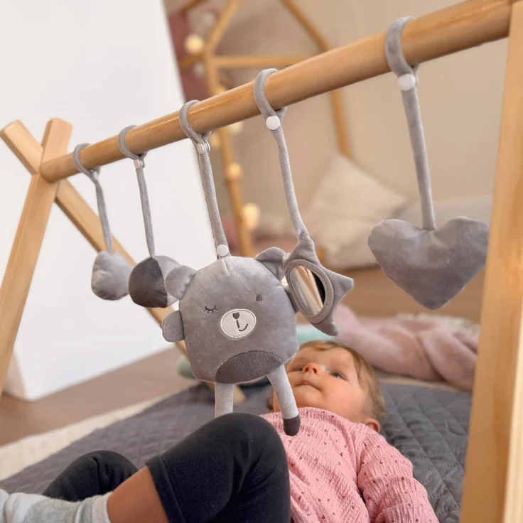 roba Baby-Spielbogen nach Montessori - Baby Gym & Activity Center aus Holz - Spieltrapez ab 3 Monaten zum Anhängen von Spielsets - Natur – Bild 7