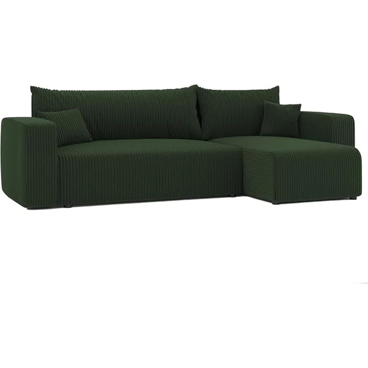 3-Sitzer-Ecksofa mit Schlaffunktion, Stauraum & beidseitig montierbarer Récamiere, Dunkelgrün, 200 x 125 cm – Bild 4