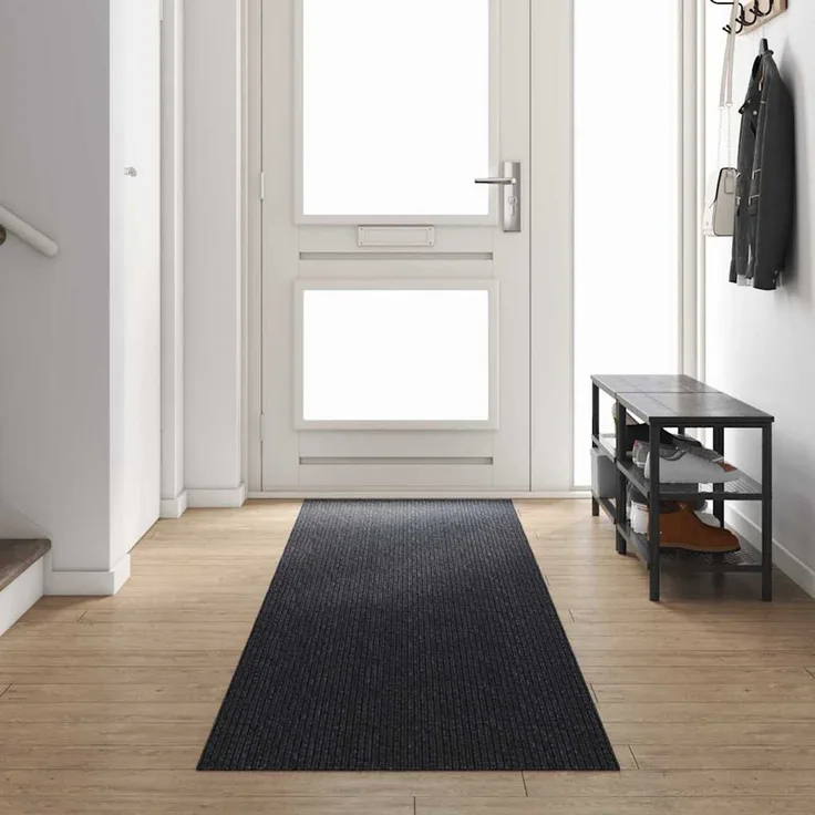 vidaXL Teppichläufer Anthrazit 80 x 400 cm Stoff 42011425