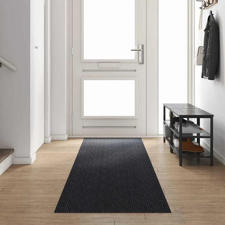 vidaXL Teppichläufer Anthrazit 80 x 400 cm Stoff 42011425 – Bild 1