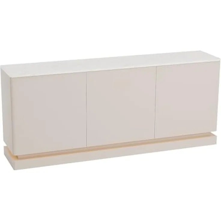 Vente-unique - DEVIKA Sideboard Holz, Platte BeigeWeiß - B 40 cm x H 80 cm x L 189,6 cm