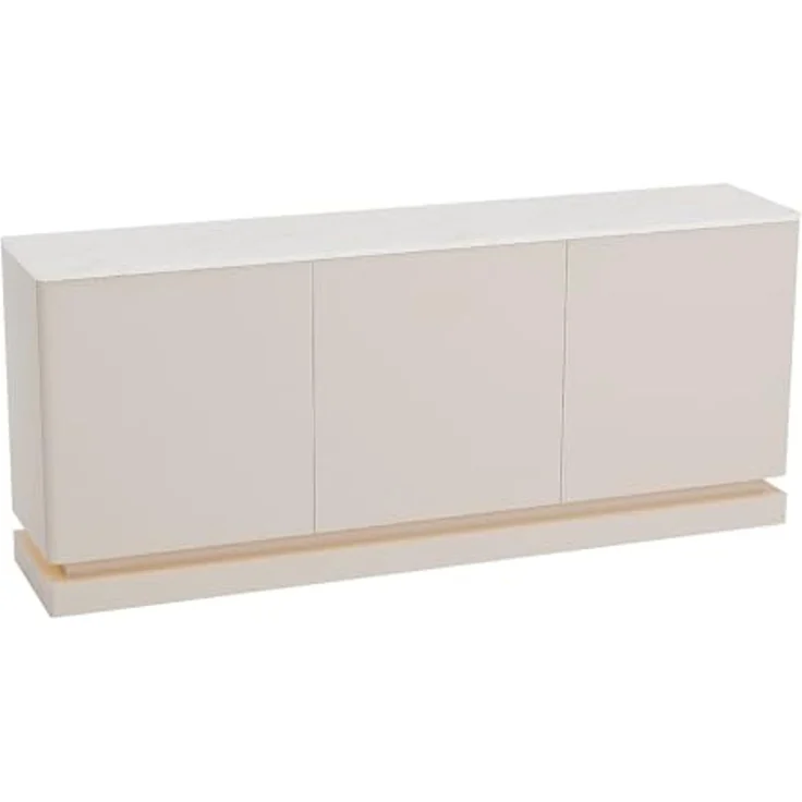 Vente-unique - DEVIKA Sideboard Holz, Platte BeigeWeiß - B 40 cm x H 80 cm x L 189,6 cm – Bild 1