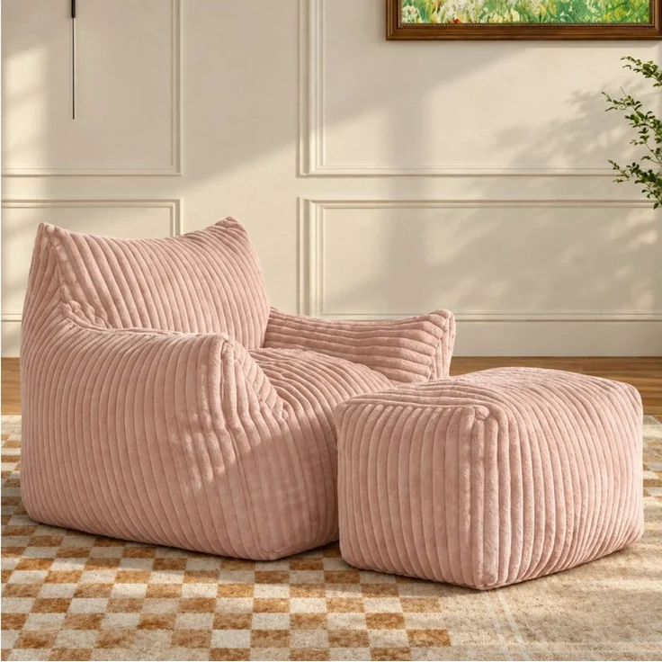 ANYSUN Relaxsessel mit Hocker, ergonomischer Sitzkomfort & weiche Polsterung, 100 × 90 × 70 cm, ideal für Wohnzimmer, Leseecke & Schlafzimmer – Bild 1