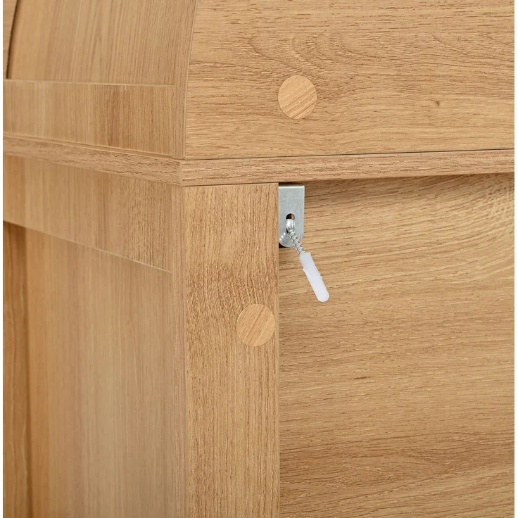 Hochschrank 76 x 40 x 179,5 cm in Natur mit Rattan-Dekor und App-gesteuerter LED-Beleuchtung – Bild 10