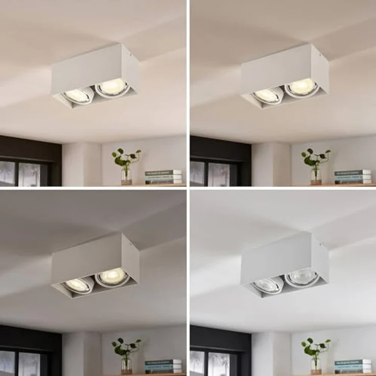Arcchio Strahler Mabel, 2-flammige Deckenlampe aus weißem Aluminium mit GU10-Fassungen, moderne Küchenleuchte – Bild 4