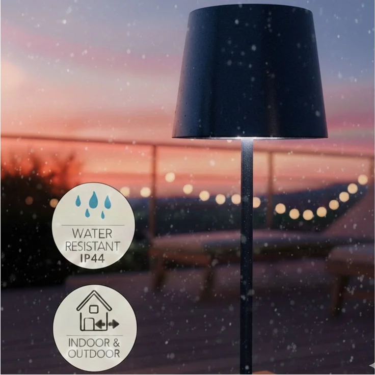 Coen Bakker Deco BV LED Außen-Tischleuchte Touch Tischlampe Dimmbar Akku IP44 Glatt Groß, Touch-Funktion, LED fest verbaut, Kaltweiß, Warmweiß, Tageslichtweiß, für drinnen und draußen geeignet, stufenlos dimmbar, 3 Lichtfarben – Bild 4