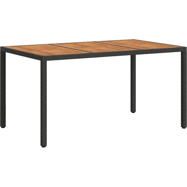 vidaXL Gartentisch Schwarz 150 x 90 x 75 cm Poly-Rattan 362544 – Bild 5