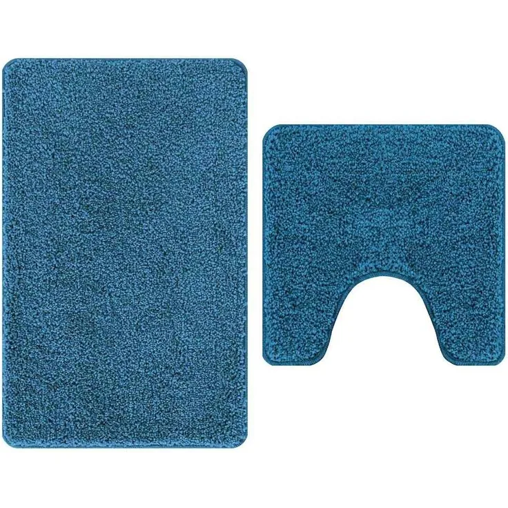 vidaXL Anti-Rutsch Badematten-Set 2 pcs Blau PP 4019863