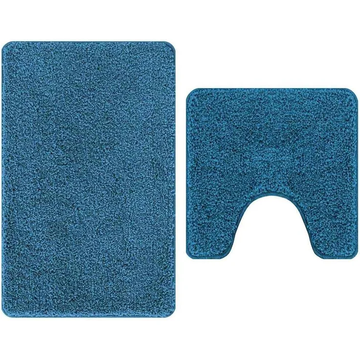 vidaXL Anti-Rutsch Badematten-Set 2 pcs Blau PP 4019863 – Bild 1