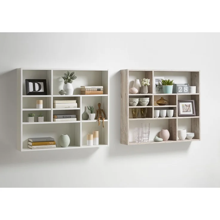 Wandregal >MIKA< in weiß - 90x78,2x16cm (BxHxT) – Bild 3