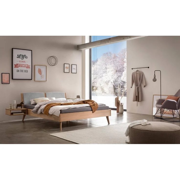 Hasena Bett Fabro Lounge Eiche bright mit Polster-Kopfteil 180x220 cm, Fußhöhe 20 cm – Lounge – Bild 3