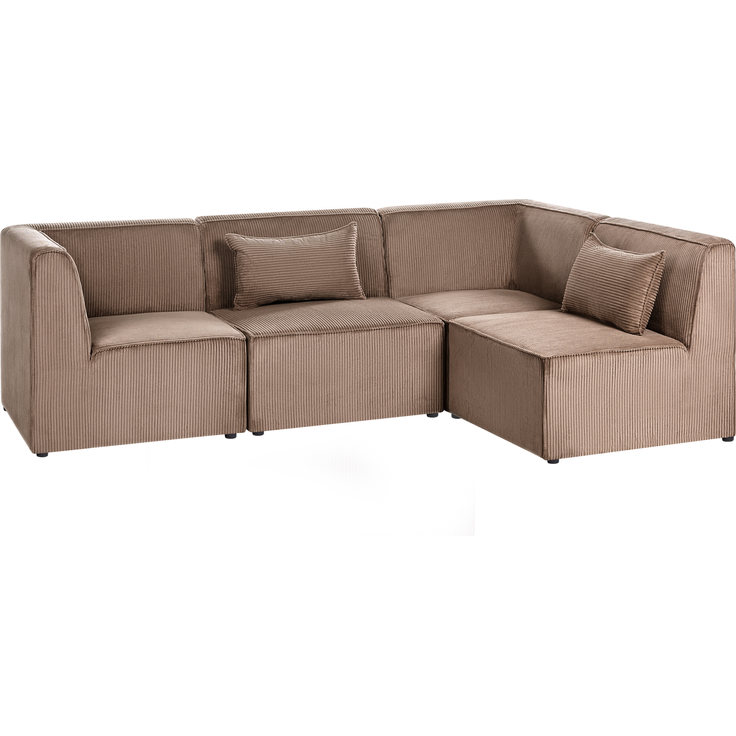 Modul Ecksofa 4-Sitzer LEMVIG Cord Sandbeige linksseitig – Bild 4