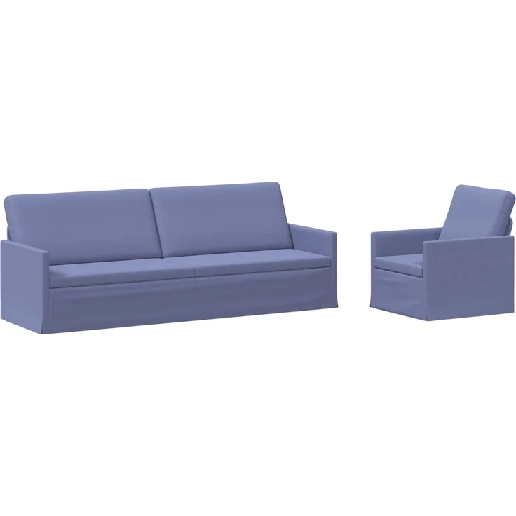 vidaXL Sofa-Set 2 pcs Jeans blau Stoff 3433188 – Bild 1