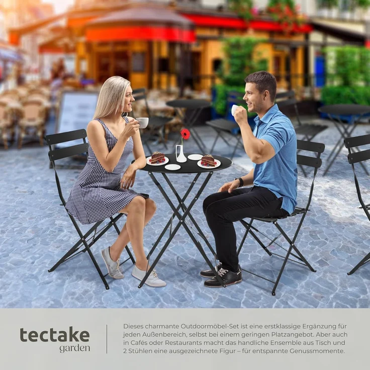 tectake Essgruppe Bistrotisch Set, (Set, 3-tlg), für 2 Personen – Bild 4