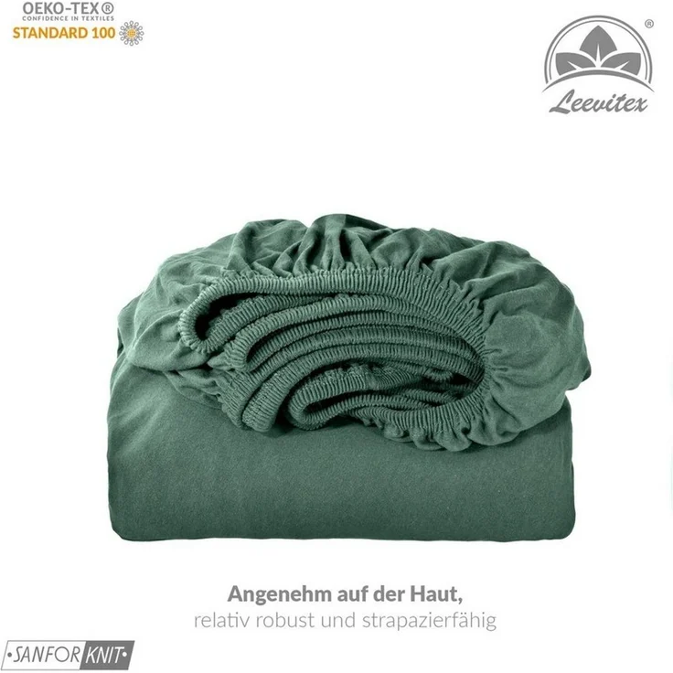 leevitex® Spannbettlaken für Topper – weich, anschmiegsam, pflegeleicht & ideal zum Wohlfühlen, Gummizug: Rundum-Gummizug, 100 % Baumwolle, 18 cm Steghöhe – Bild 3