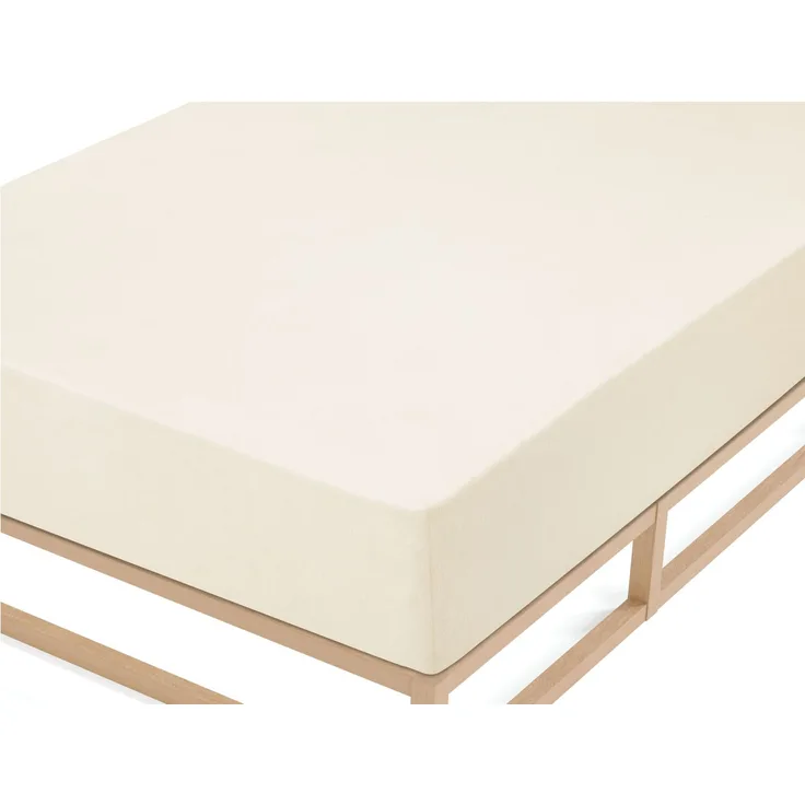 biberna Frottee-Stretch-Spannbetttuch 0012344, natur, 1x 140x200 cm - 160x200 cm