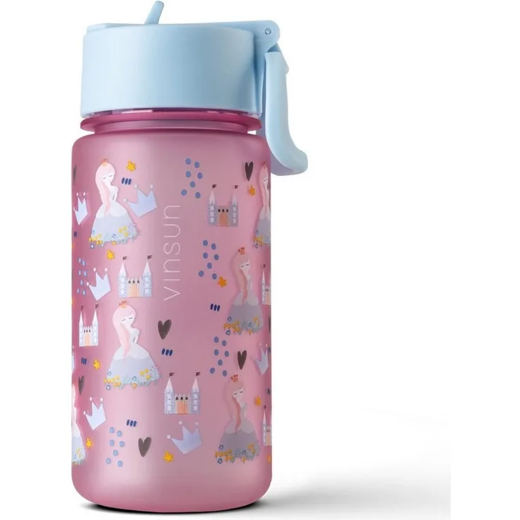 Vinsun Trinkflasche Tritan Flasche 500ml Kinder Wasserflasche mit Strohhalm auslaufsicher, BPA frei, bruchsicher, geruchs- & geschmacksneutral, geringes Gewicht