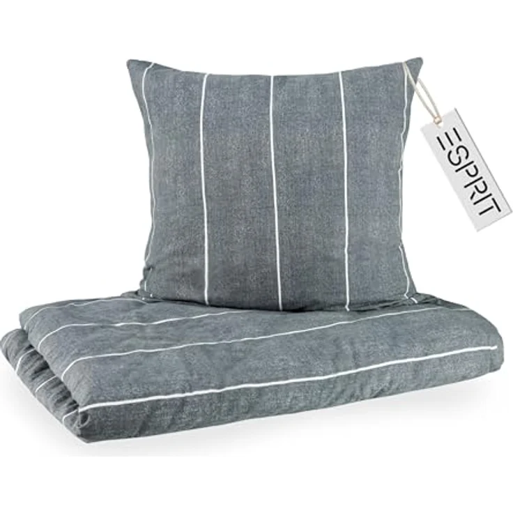 Esprit Bettwäsche FLANELL Winter Bettwäsche, Baumwolle, 1 teilig, 135 x 200 cm in Anthrazit – Bild 2